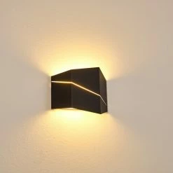 Hofstein Fanas Wandleuchte LED Schwarz, 1-flammig -Wandleuchten Verkaufsgeschäft fanas wandleuchte h3296400 do1 11