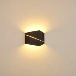 Hofstein Fanas Wandleuchte LED Schwarz, 1-flammig -Wandleuchten Verkaufsgeschäft fanas wandleuchte h3296400 do1 12