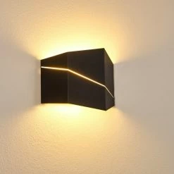 Hofstein Fanas Wandleuchte LED Schwarz, 1-flammig -Wandleuchten Verkaufsgeschäft fanas wandleuchte h3296400 do1 16