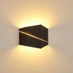 Hofstein Fanas Wandleuchte LED Schwarz, 1-flammig -Wandleuchten Verkaufsgeschäft fanas wandleuchte h3296400 do1 6