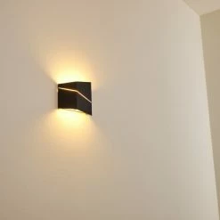 Hofstein Fanas Wandleuchte LED Schwarz, 1-flammig -Wandleuchten Verkaufsgeschäft fanas wandleuchte h3296400 do1 9