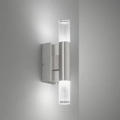 Honsel Leuchten Fischer & Honsel Nyra Wandleuchte LED Nickel-Matt, 2-flammig
