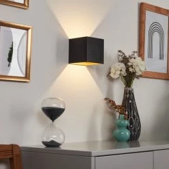 Hofstein Fulufo Wandleuchte LED Schwarz, Kupferfarben, 1-flammig