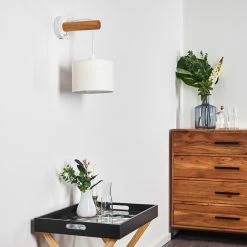 Hofstein Geelong Wandleuchte Weiß, Holz hell, 1-flammig 34 Hofstein Geelong Wandleuchte Weiß, Holz hell, 1-flammig -Wandleuchten Verkaufsgeschäft geelong wandleuchte h3328262 15