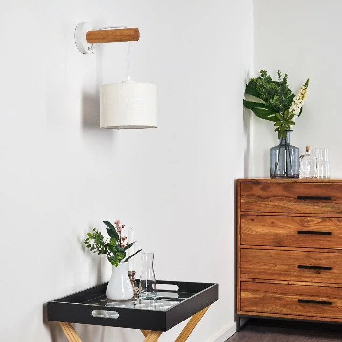 Hofstein Geelong Wandleuchte Weiß, Holz hell, 1-flammig 16 Hofstein Geelong Wandleuchte Weiß, Holz hell, 1-flammig – Bild 16