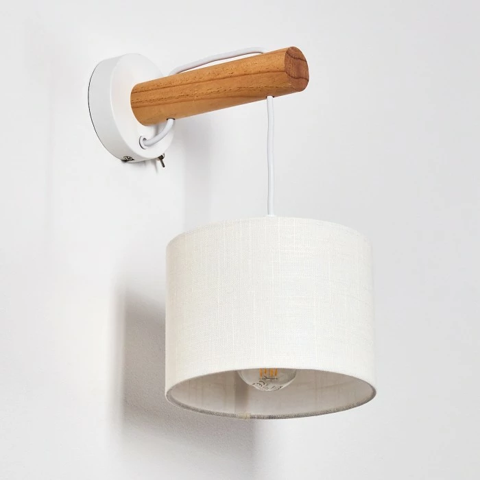 Hofstein Geelong Wandleuchte Weiß, Holz hell, 1-flammig 18 Hofstein Geelong Wandleuchte Weiß, Holz hell, 1-flammig – Bild 18