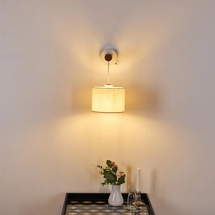 Hofstein Geelong Wandleuchte Weiß, Holz hell, 1-flammig 8 Hofstein Geelong Wandleuchte Weiß, Holz hell, 1-flammig – Bild 8