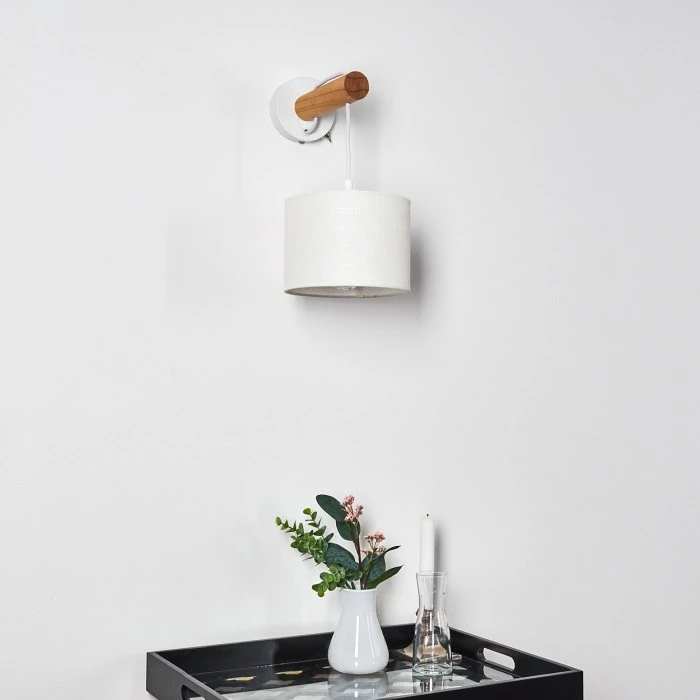 Hofstein Geelong Wandleuchte Weiß, Holz hell, 1-flammig 9 Hofstein Geelong Wandleuchte Weiß, Holz hell, 1-flammig – Bild 9