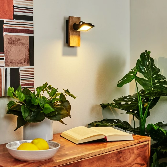 Hofstein Giresta Wandleuchte LED Schwarz, Braun, 1-flammig 1 Hofstein Giresta Wandleuchte LED Schwarz, Braun, 1-flammig