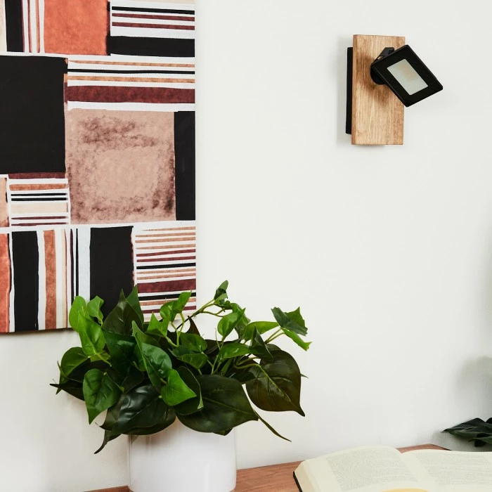 Hofstein Giresta Wandleuchte LED Schwarz, Braun, 1-flammig 2 Hofstein Giresta Wandleuchte LED Schwarz, Braun, 1-flammig – Bild 2