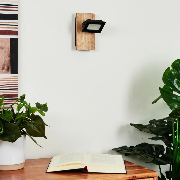 Hofstein Giresta Wandleuchte LED Schwarz, Braun, 1-flammig 12 Hofstein Giresta Wandleuchte LED Schwarz, Braun, 1-flammig – Bild 12