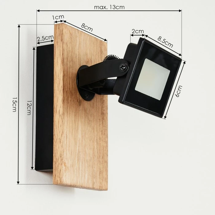 Hofstein Giresta Wandleuchte LED Schwarz, Braun, 1-flammig 4 Hofstein Giresta Wandleuchte LED Schwarz, Braun, 1-flammig – Bild 4