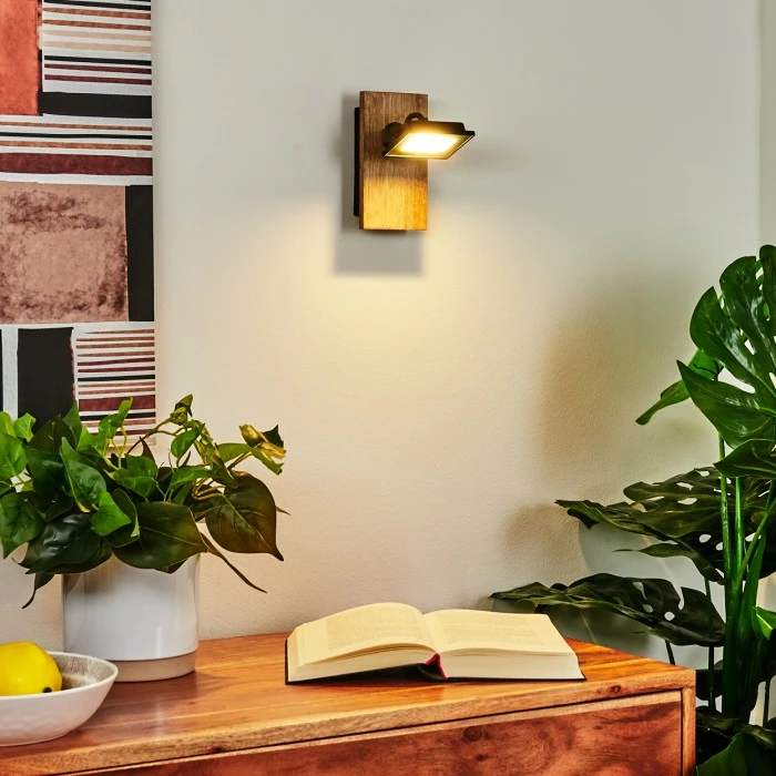 Hofstein Giresta Wandleuchte LED Schwarz, Braun, 1-flammig 7 Hofstein Giresta Wandleuchte LED Schwarz, Braun, 1-flammig – Bild 7