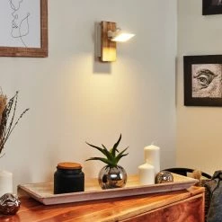 Hofstein Giresta Wandleuchte LED Braun, Weiß, 1-flammig