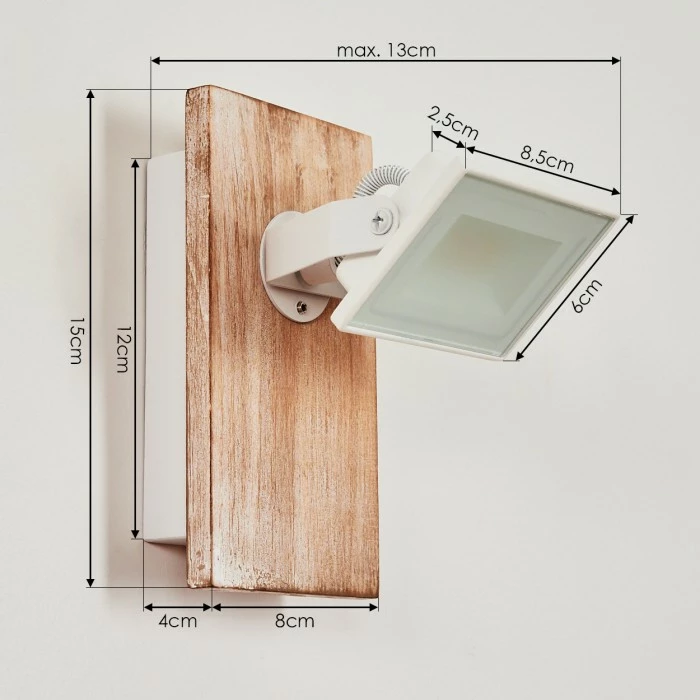 Hofstein Giresta Wandleuchte LED Braun, Weiß, 1-flammig 4 Hofstein Giresta Wandleuchte LED Braun, Weiß, 1-flammig – Bild 4