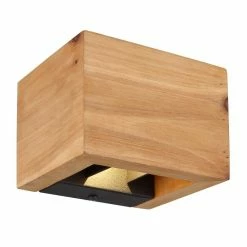 Globo ALINA Wandleuchte LED Schwarz, Naturfarben, 1-flammig