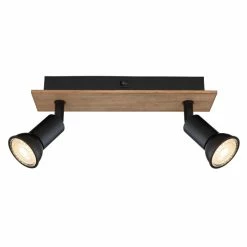 Globo DREW Wandleuchte Schwarz, Braun, 2-flammig -Wandleuchten Verkaufsgeschäft globo drew wandleuchte 57998 2w 2