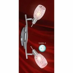 Globo FLORITA Strahler Nickel-Matt, Chrom, 2-flammig