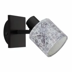 Globo GABRIELE Strahler Schwarz, 1-flammig -Wandleuchten Verkaufsgeschäft globo gabriele strahler 15581 1 2