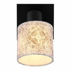 Globo GABRIELE Strahler Schwarz, 1-flammig -Wandleuchten Verkaufsgeschäft globo gabriele strahler 15581 1 3