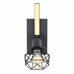 Globo JUTTA Wandleuchte LED Schwarz, 1-flammig -Wandleuchten Verkaufsgeschäft globo jutta wandleuchte 57035 1 2