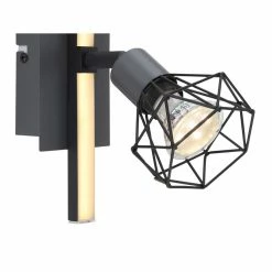 Globo JUTTA Wandleuchte LED Schwarz, 1-flammig -Wandleuchten Verkaufsgeschäft globo jutta wandleuchte 57035 1 3