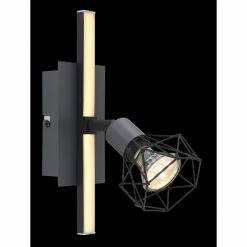 Globo JUTTA Wandleuchte LED Schwarz, 1-flammig -Wandleuchten Verkaufsgeschäft globo jutta wandleuchte 57035 1 4