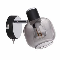 Globo ORNELA Wandleuchte Schwarz, 1-flammig -Wandleuchten Verkaufsgeschäft globo ornela wandleuchte 54303 1s 2