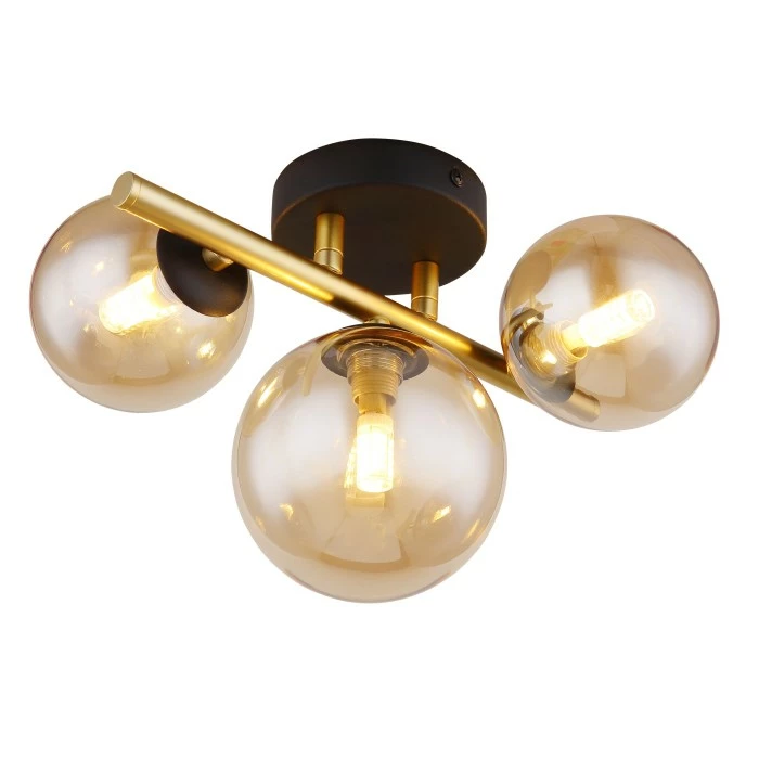 Globo RIHA Wandleuchte LED Messing, Schwarz, 3-flammig 1 Globo RIHA Wandleuchte LED Messing, Schwarz, 3-flammig