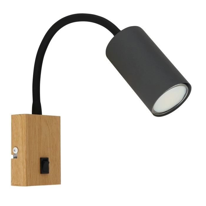 Globo ROBBY Wandleuchte Schwarz, Holzoptik, 1-flammig 2 Globo ROBBY Wandleuchte Schwarz, Holzoptik, 1-flammig – Bild 2