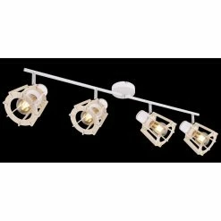 Globo Strahler BLAHA Braun, Weiß, 4-flammig -Wandleuchten Verkaufsgeschäft globo strahler blaha 54023 4 5