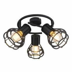 Globo Strahler CLASTRA Schwarz, 3-flammig