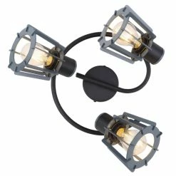 Globo Strahler MAHA Schwarz, 3-flammig -Wandleuchten Verkaufsgeschäft globo strahler maha 54024 3 3