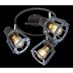 Globo Strahler MAHA Schwarz, 3-flammig -Wandleuchten Verkaufsgeschäft globo strahler maha 54024 3 6