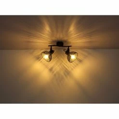 Globo Strahler PANTALLA Schwarz, 2-flammig -Wandleuchten Verkaufsgeschäft globo strahler pantalla 54016 2 5