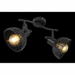 Globo Strahler PANTALLA Schwarz, 2-flammig -Wandleuchten Verkaufsgeschäft globo strahler pantalla 54016 2 8