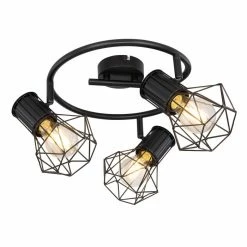 Globo Strahler PRISKA Schwarz, 3-flammig -Wandleuchten Verkaufsgeschäft globo strahler priska 54017 3 2