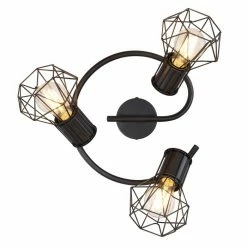 Globo Strahler PRISKA Schwarz, 3-flammig -Wandleuchten Verkaufsgeschäft globo strahler priska 54017 3 3