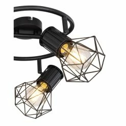 Globo Strahler PRISKA Schwarz, 3-flammig -Wandleuchten Verkaufsgeschäft globo strahler priska 54017 3 4