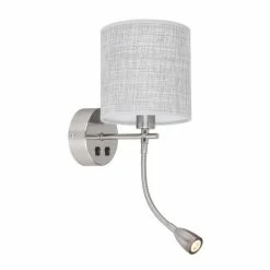 Globo UMBRELLA Wandleuchte LED Nickel-Matt, 2-flammig -Wandleuchten Verkaufsgeschäft globo umbrella wandleuchte 15185 2w 6