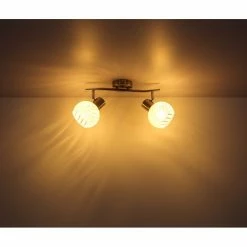 Globo WILLY Strahler Nickel-Matt, 2-flammig -Wandleuchten Verkaufsgeschäft globo willy strahler 54025 2 5