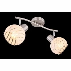 Globo WILLY Strahler Nickel-Matt, 2-flammig -Wandleuchten Verkaufsgeschäft globo willy strahler 54025 2 8