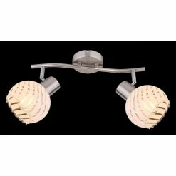 Globo WILLY Strahler Nickel-Matt, 2-flammig -Wandleuchten Verkaufsgeschäft globo willy strahler 54025 2 9