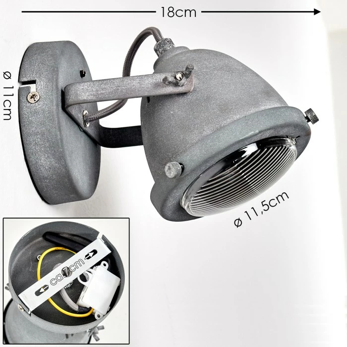 Hofstein Glostrup Wandleuchte LED Grau, 1-flammig 2 Hofstein Glostrup Wandleuchte LED Grau, 1-flammig – Bild 2