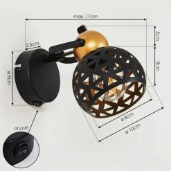 Hofstein Gomsrud Wandleuchte Schwarz, 1-flammig -Wandleuchten Verkaufsgeschäft gomsrud wandleuchte h3434475 3
