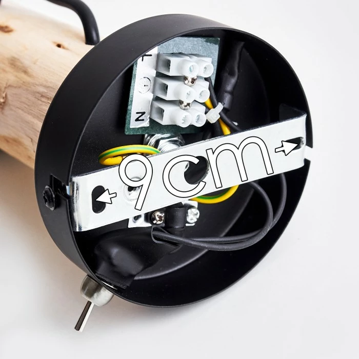 Hofstein Gondo Wandleuchte Schwarz, Holz hell, 1-flammig 5 Hofstein Gondo Wandleuchte Schwarz, Holz hell, 1-flammig – Bild 5