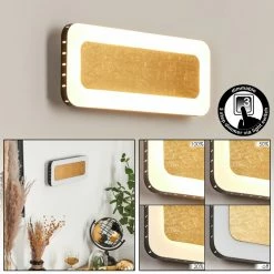 Hofstein Guacacallo Wandleuchte LED Schwarz, Weiß, Gold, 1-flammig