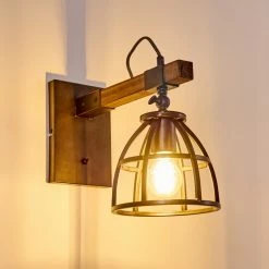 Hofstein Haervej Wandleuchte Schwarz, Holz dunkel, 1-flammig -Wandleuchten Verkaufsgeschäft haervej wandleuchte h3350584 6