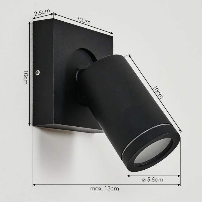 Hofstein Hakamken Wandleuchte LED Schwarz, 1-flammig 4 Hofstein Hakamken Wandleuchte LED Schwarz, 1-flammig – Bild 4