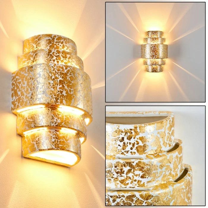 Hofstein Handan Wandleuchte Gold, 1-flammig 1 Hofstein Handan Wandleuchte Gold, 1-flammig